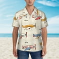 thumbnail image 4 of Easygdp Striped Vintage Planes Men's Hawaiian Shirts Print Lapel Short Sleeve for Beach, vacation, party, casual occasions - Small, 4 of 9