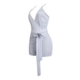 thumbnail image 4 of Akmipoem Sexy Short Rompers Playsuit for Women Sexy Wrap Deep V Neck Sleeveless Jumpsuits, 4 of 6