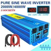 LVYUAN 2000 Watts 4000 Watts Pure Sine Wave Power Inverter DC 12V to AC 110V 120V Car Converter Adapter LED Display
