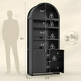 thumbnail image 6 of 81" Tall Arched Bookshelf, Kitchen Pantry Storage Cabinet, 6-Tier Bookcase with 2 Doors for Living Room, Kitchen, Home Office, Black, 6 of 7