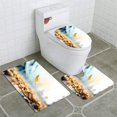 thumbnail image 1 of Juego de alfombras de baño de 3 piezas ABPHQTO Hojas que caen en otoño Alfombra de baño Alfombra de contorno y tapa de inodoro, 1 of 2