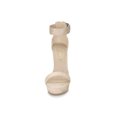thumbnail image 2 of BLISSFUL STEP Women's Shoes Faux Suede Ankle Strap Open Toe High Chunky Heel Platform Sandals Beige 8, 2 of 8