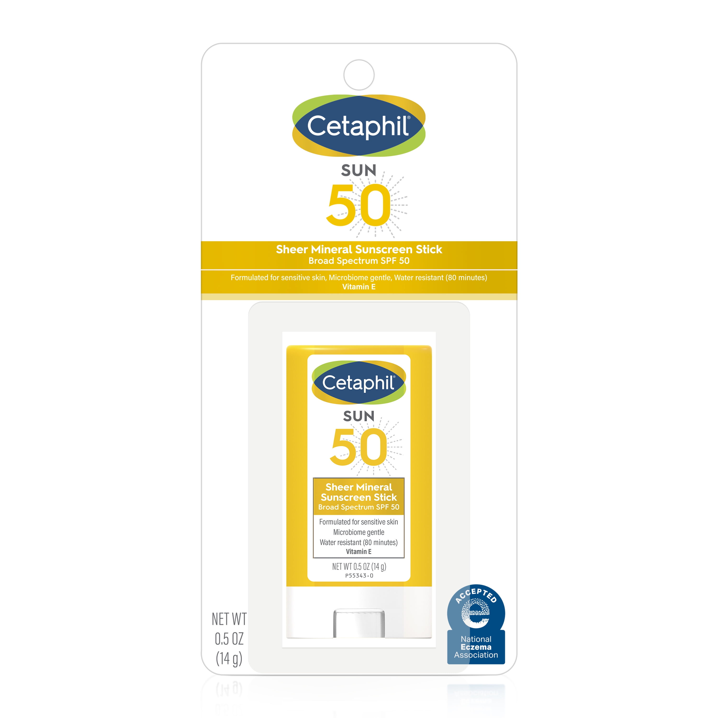 Cetaphil Sheer Mineral Sunscreen Stick for Face & Body SPF 50, 0.5oz