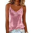 thumbnail image 2 of BUIGTTKLOP Velet Tops for Women Adjustable Spaghetti Strap Sleeveless Shirts Scoop Neck Velour Camisole Tops Loose Fitted Party Camis, 2 of 6