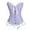 Purple, variant on REDARER Jacquard Ruffled Corset Lace Up Back Satin Bow Front Buckle Waist Shaping Bustier for Gothic Halloween Party Cosplay Outfit,S
