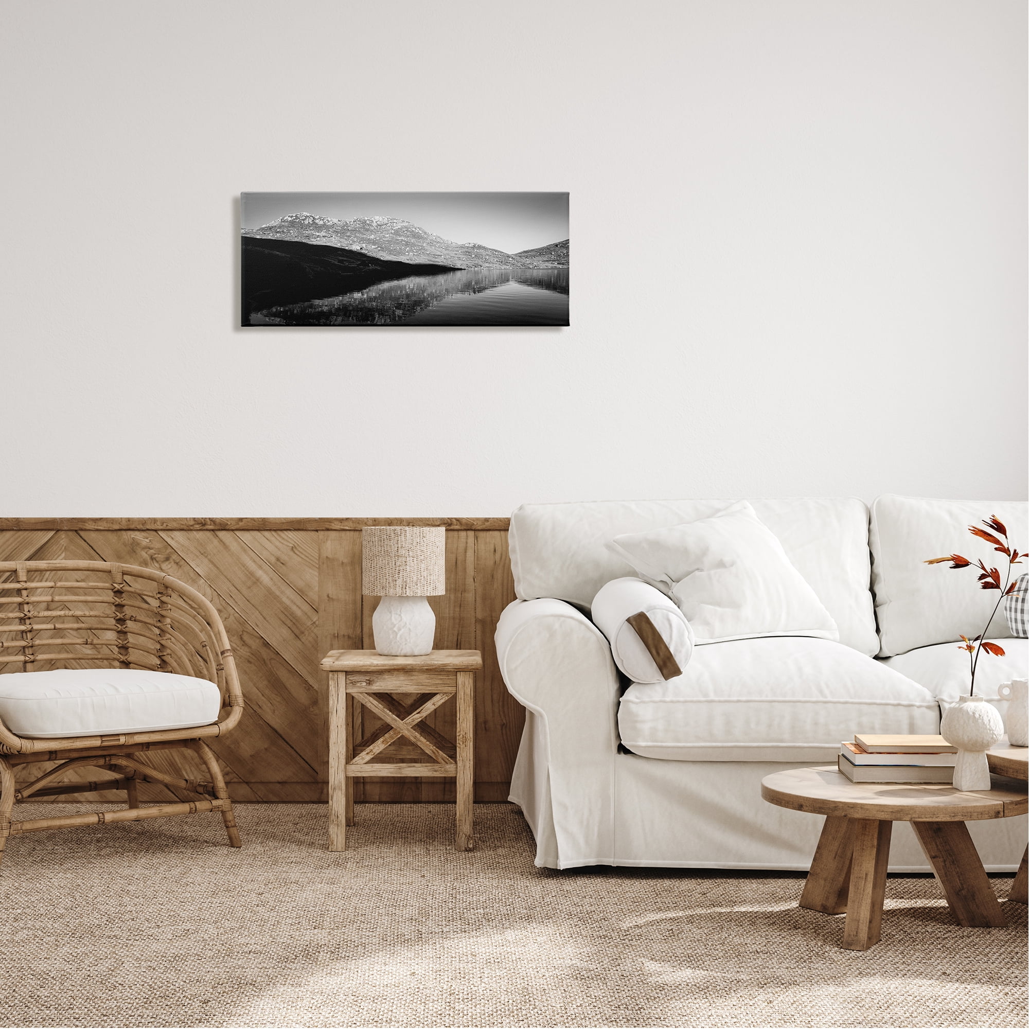 Stupell Industries Dark Lake Landscape Nature Photography Gallery Wrapped Canvas Print Wall Art, 30 x 13