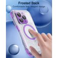 thumbnail image 5 of for iPhone 15 Pro Waterproof Case, [Built-in Lens & Screen Protector] [IP68 Underwater] [15FT Military Shockproof], Frosted Back Full Body Protection 15 Pro Phone Case 6.1", Purple, 5 of 12