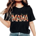 thumbnail image 4 of GaThRRgYP Womens Tshirts Trendy Fashion Tops,Women Mother's Day Gift Mom Flower Print Short Sleeve Round Neck T-shirt Pattern Top Black S, 4 of 7