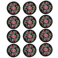 thumbnail image 1 of Posavasos de tela bordada para bebidas, taza con diseño Floral étnico Vintage, 1 of 5