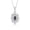 Alexandrite, variant on Necklace Sterling Silver 925 Flower Necklace Gemstone & Diamonds Pendant 18" Chain 6X4MM Turquoise December Birthstone Womens Jewelry Silver Necklace