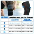 thumbnail image 5 of Vocoste 2pcs Knee Sleeves Knee Brace Knee Support Brace for Women Men Nylon Black Red Size S, 5 of 6