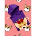 thumbnail image 3 of Royal Corgi Smiling Royal Crown Hoodie Women -Image by Shutterstock, Female XX-Large, 3 of 4