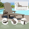thumbnail image 5 of WestinTrends Aruba Outdoor HDPE Patio Chaise Lounges With Wheels & Cup Holder (Set of 2), Weathered Wood, 5 of 17