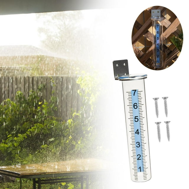 Medidor de lluvia, herramienta de medición de lluvia, fácil instalación profesional con soporte de montaje de acero inoxidable para jardín