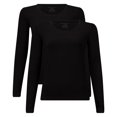 thumbnail image 1 of Bamboo basics Camiseta de mujer, pack de 2 - LARA Manga de tronco, chaleco, cuello redondo, uni Negro S (Small), 1 of 4