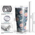 thumbnail image 3 of 30oz Pioneer Flower Floral Print Pattern Tumbler, Double Wall Vacuum Insulated Cup, BPA-Free Leak Proof Lid & Reusable Straws, Hot 12h, Cold 34h, 3 of 6