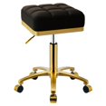 thumbnail image 1 of CQAEBK Tabouret Roulant Carré Or Réglable Pivotant avec Roues Coiffeuse Cils Manucure Salon Spa Fauteuil Roulant Esthéticienne Massage Bureau Pédicure Tabouret Cadre Plaqué Or Robuste Noir, 1 of 1
