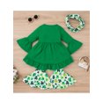 thumbnail image 4 of TheFound Little Girls Outfit, Round Collar Trailing Tops, Bell-bottomed Pants, 4 of 9
