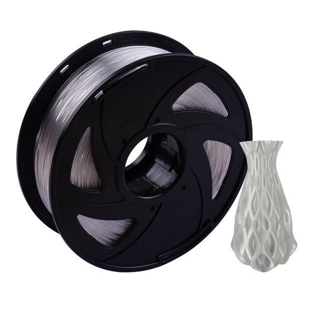 Amdohai 3D Printer PETG Filament 1.75mm 1kg/2.2lbs Spool Filament Vacuum Sealed for Most FDM 3D Printer, Transparent