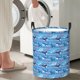 thumbnail image 5 of Fotbe Blue Fish Cesto de Ropa con Asas, Cesto Impermeable de Gran Capacidad, Bolsa de Lavado para Dormitorio, Cesto de Ropa con Ruedas y Asas-Medium, 5 of 6