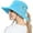 Pure Light Blue, variant on LQCrafK Women UPF 50 Ponytail Sun Hat Wide Brim UV Protection Foldable Bucket Hat