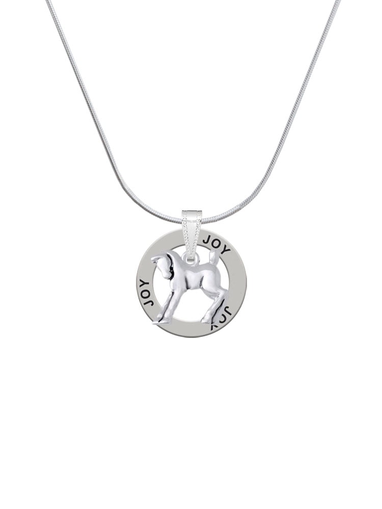 Delight Jewelry Silvertone Equestrian Horse Joy Ring Charm Necklace, 18"
