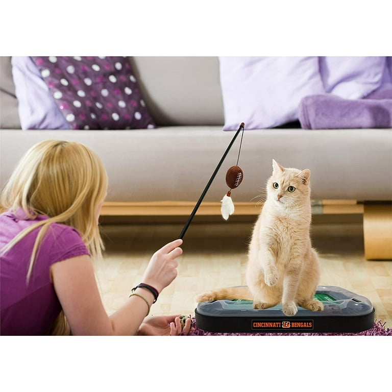 NFL Cincinnati Bengals Cat Scratcher Toy with Catnip Plush Feather Cat and Kitty Toy