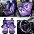 thumbnail image 3 of Garronmavis Car Front Seat Cover Rear Split Bench Cover, Steering Wheel Cover, Seat Belt Cover, Air Vent Car Organizer, Car Trash Can, Rearview Mirror Cover, Coasters, Keychain, 3 of 7