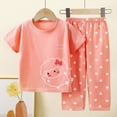 thumbnail image 2 of TOWED22 Infant Baby Boy Outfits 2 Pieces Crewneck Short Sleeve T-Shirt Tee Cartoon Pattern Casual Pocket Shorts Toddler Clothes(Pink,18-24 M), 2 of 4