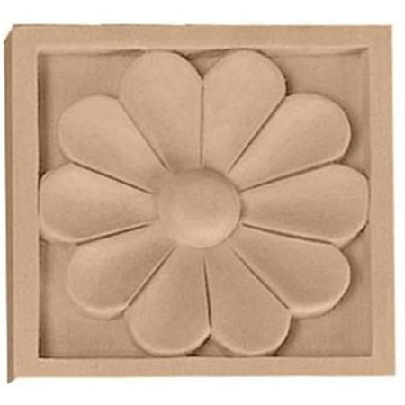 5 1/8"W x 5 1/8"H x 1"P Large Medway Square Rosette, Cherry