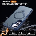 thumbnail image 4 of Phone Case for Samsung Galaxy S24 6.2 inches, 360° Rotatable Magnetic Ring Stand [Compatible with MagSafe] [Military Grade Protection] Shockproof Phone Covers for Women Men(Blue), 4 of 12