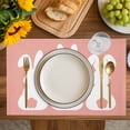 thumbnail image 4 of Easter Bunny Placemats Set of 12, Cute Rabbit Family Vintage Pink Abstract Placemats for Dining Table, Place Mats for Kitchen Tabletop, Waterproof Wipeable Dining Table Mats Set, 4 of 9