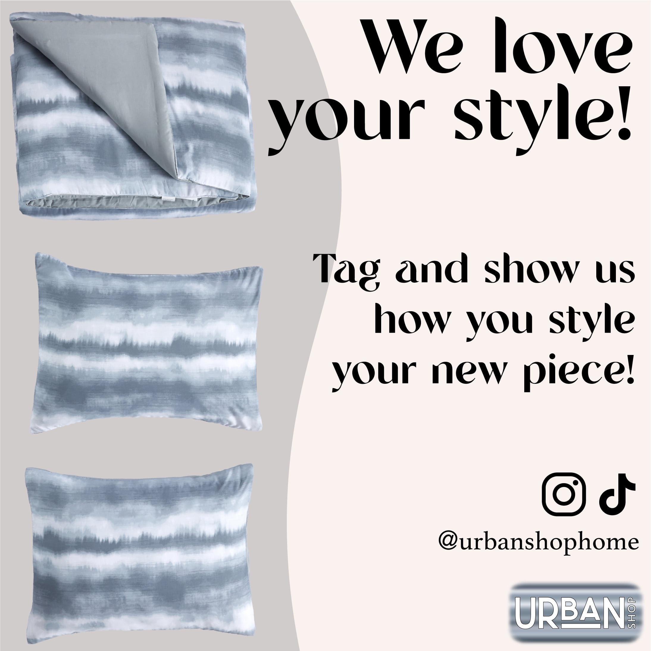 Urban Shop Tie Dye Grey 3 Piece Comforter Set Queen