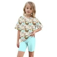 thumbnail image 4 of Piuwrlz Boys Girls Short Sets Kids Summer Outfit Set Round Neck Loose Shirt T-Shirt and Shorts Set Mint Green Size 6 Years, 4 of 9