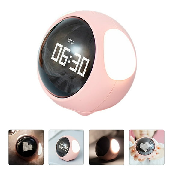 GETAJGHSD Kids Digital Alarm Clock Pink For Night Use 1Pcs 4.3X4.1X3.7In