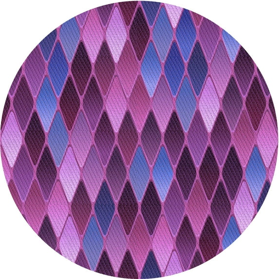 Ahgly Company Indoor Square Patterned Dark Magenta Purple Area Rugs, 3' Square
