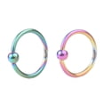 thumbnail image 2 of AB 14G Oil Slick (Multicolor) Anodized Titanium Over Surgical Steel Captive Bead/CBR/Hoop Ring 2 Piece's (6mm (1/4'')), 2 of 2