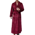 thumbnail image 3 of FYDUU Mens Womens Robe Long Plush Bathrobe Couple's Long Robes Thick Warm Soft Bathrobes Nightgown Sleepwear Winter Housecoat Dailywear, 3 of 9