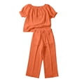 thumbnail image 6 of MLCDZ 2 Piece Sets For Women Summer Casual Crew Neck Short Sleeve Top and Loose Fit Wide Leg Drawstring Pants with Pockets Daiy Wear Vacation Outfits, 6 of 6