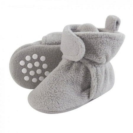 

Luvable Friends Baby and Toddler Cozy Fleece Booties Neutral Gray 0-6 Months