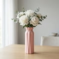 thumbnail image 3 of Flower Vase Clear, Unbreakable Narrow Bud Vase for Single Stem Roses, Shatterproof Plastic Vase for Office Desk Pink 2.8"L x 2.8"W x 7.9"H, 3 of 6