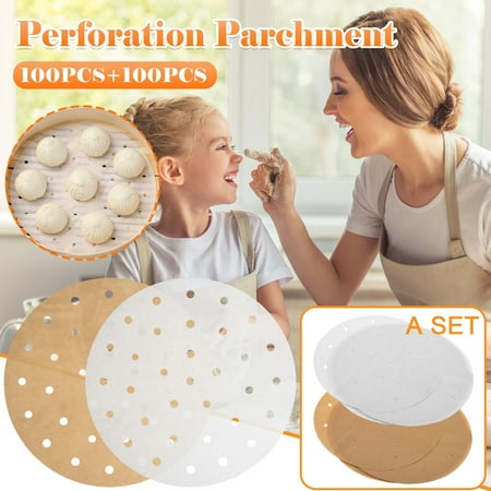 

Clearance Sale Mijaution 200pcs Oil Absorbing Paper Perforated Paper for 8 Inch Air Fryer Streamer Pans
