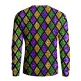 thumbnail image 6 of Havenx Knit Sweater for Men Crew Neck Funky Mardi Gras Printed Sweatshirts Long Sleeve Knit Dress Pullover Sweaters Fancy Mask Printed Carnival Holiday Party Lightweight Outfit,Army Green S, 6 of 6