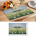 thumbnail image 6 of Oil Painting Grassland Placemats Set of 2, Country White Daisy Flower Non-Slip Place Mats Washable Table Mats for Kitchen Dining Table Decorations Indoor/Outdoor, 6 of 9