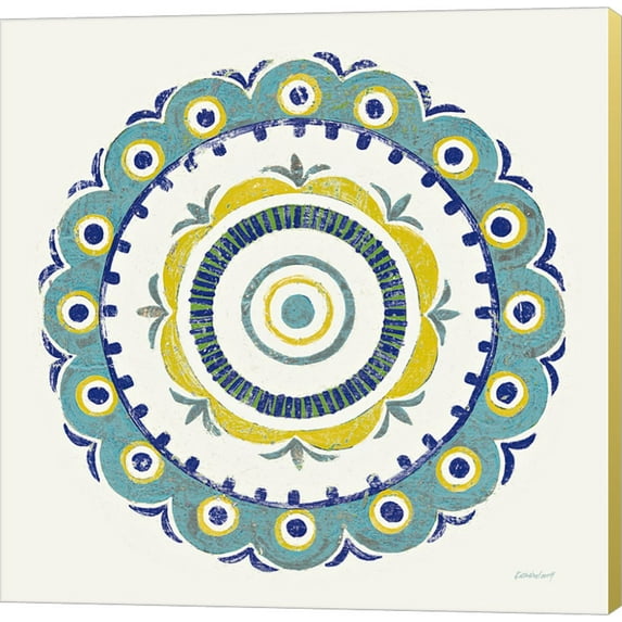 Great Art Now Lakai Circle II Blue and Yellow by Kathrine Lovell Canvas Wall Art