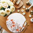 thumbnail image 2 of Orange Spring Floral Round 15 Inch Placemats Set of 8, Watercolor Summer Botanical HeatResistant Non Slip Place Mats for Dining Table, Wipeable Braided Kitchen Table Mats for Housewarming, 2 of 9