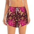 thumbnail image 2 of Balery Golden Snowflakes And And Butterflies Pantalones cortos deportivos para mujer con forro y dos bolsillos, elásticos, para entrenamiento, gimnasio, yoga-Medium, 2 of 7