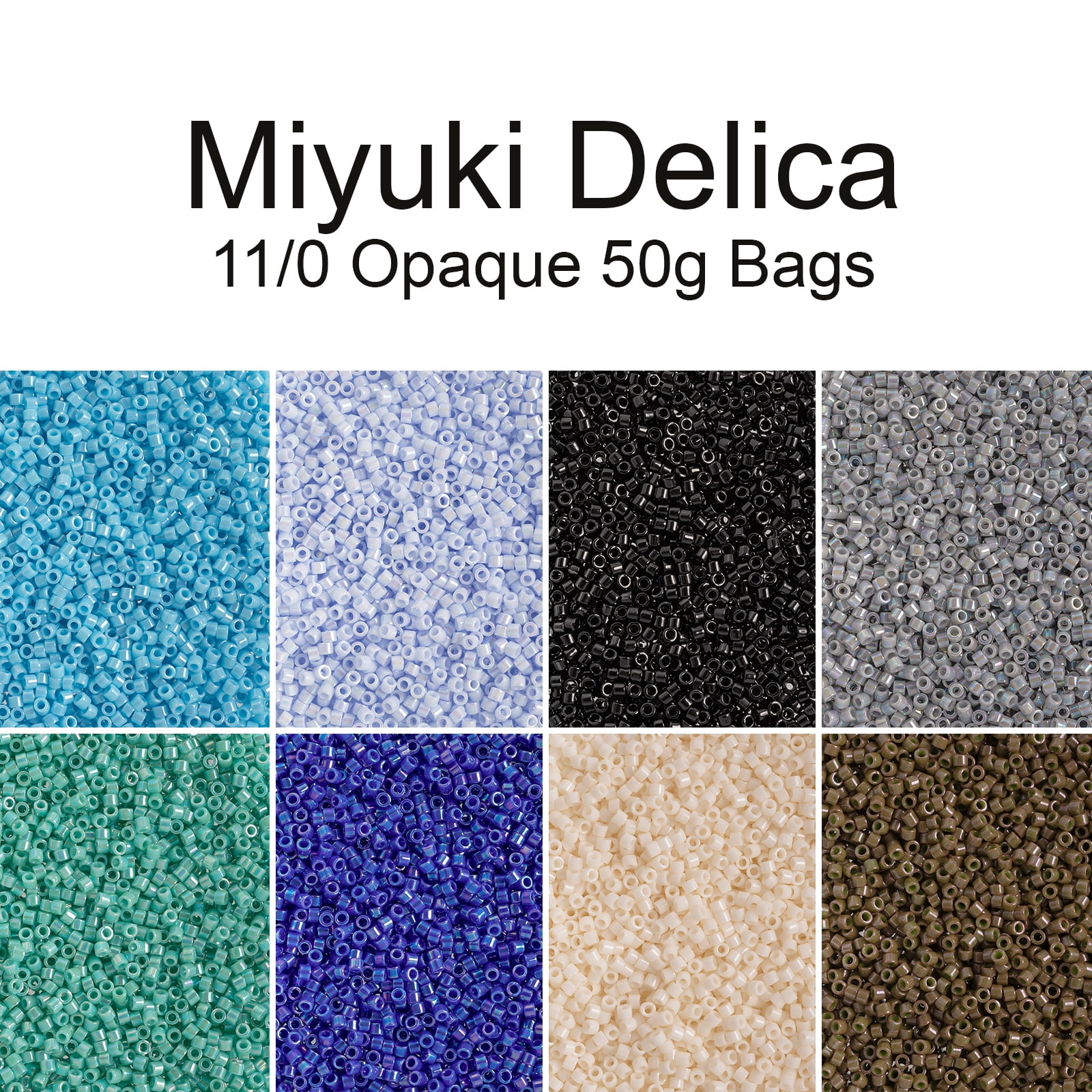 Miyuki Delica 11/0 - White Bisque Opaque DB1490 - 50gms Bag of Japanese Glass Beads
