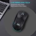 thumbnail image 2 of Mistaha Rechargeable Silent Wireless Mouse with Colorful LED Lights, Quiet Click, Ergonomic Design, 2.4G Stable Connection, Adjustable DPI, Compatible with Desktop Laptop Tablet - Black, 2 of 6