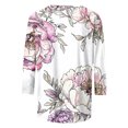 thumbnail image 5 of Jsaierl Women's 3/4 Length Sleeve Tops Casual Round Neck Shirts Cute Graphic Petite Blouses Workout Holiday T-shirts Top S-2XL, 5 of 6